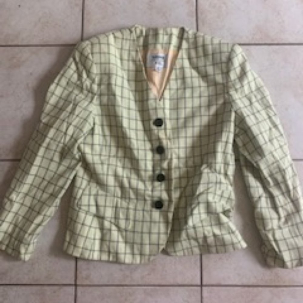 Kasper suit Jacket, yellow/blue, size 10